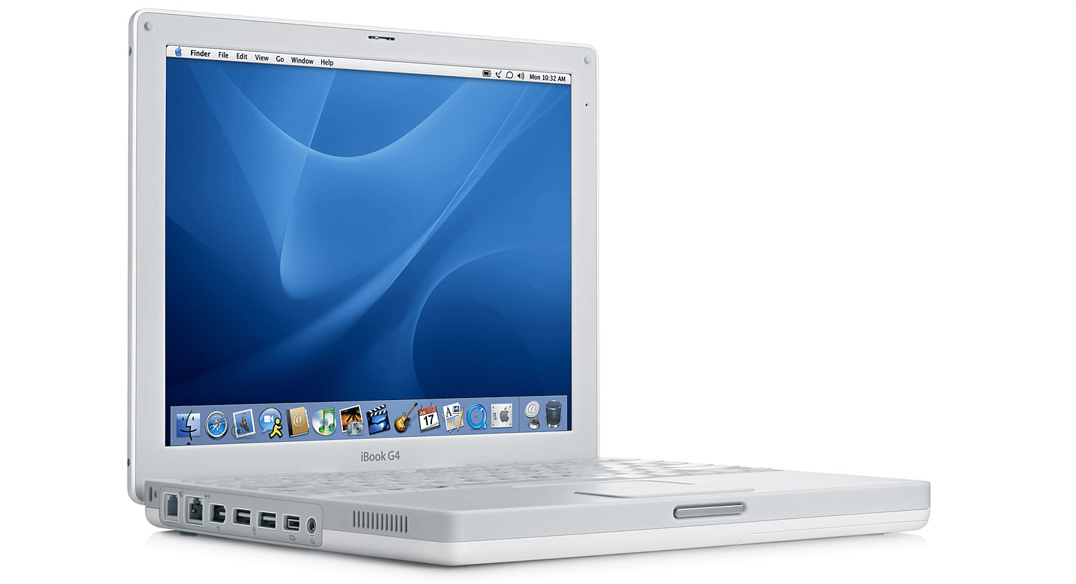 Left side: Ethernet, Modem, Firewire, USB, miniVGA, audio jack