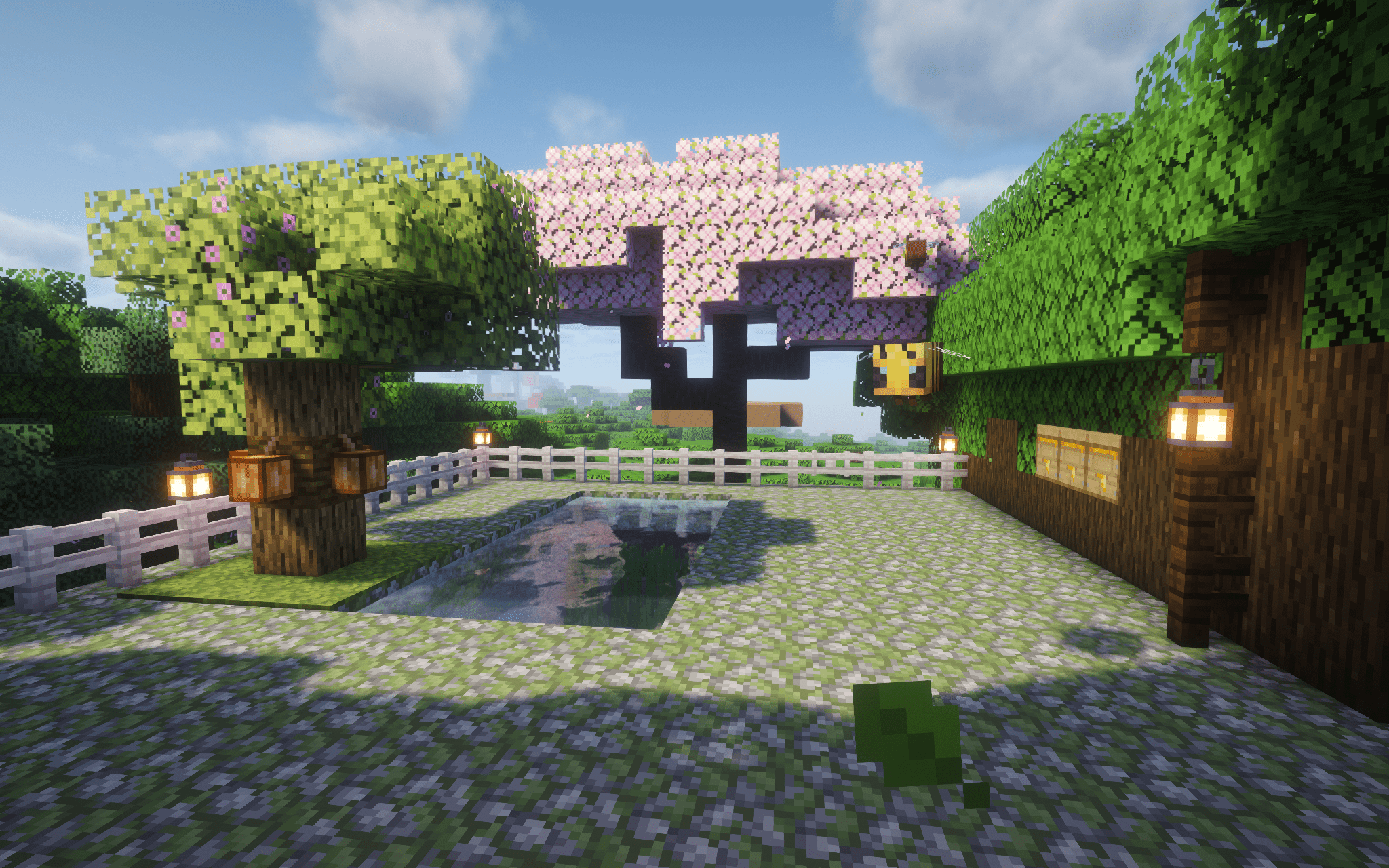 Minecraft residence, courtyard view